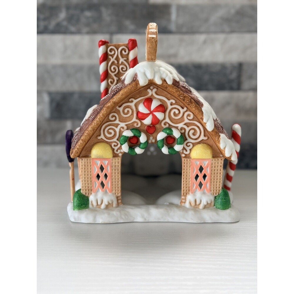 Partylite Vintage Gingerbread House Tea Light Candle Holder Holiday Christmas